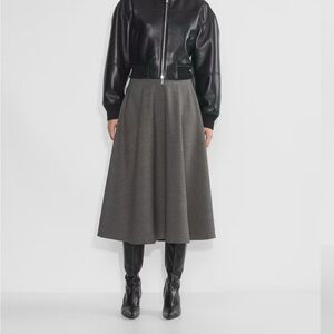 Aritzia Babaton Futurism Midi Skirt - Heather Grey NWT